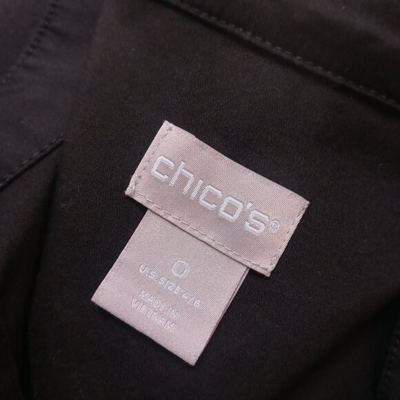 CHICO'S billow sleeve poplin shirt in black (0/US4-6) - Picture 8 of 15